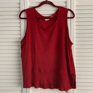 Christian Siriano linen red tank top